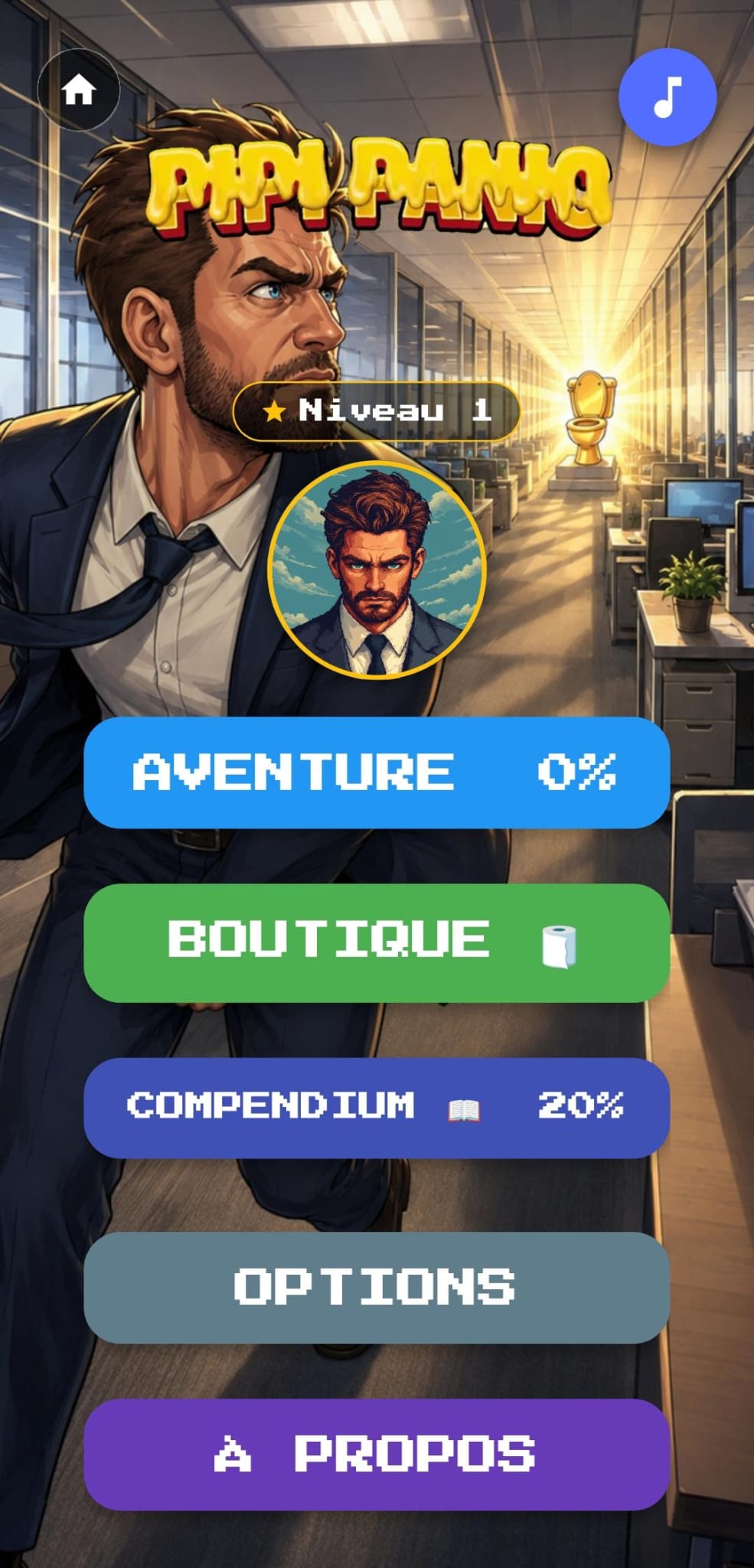 Pipi Panic — Main menu